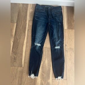 Women's Distressed Blue Jeans